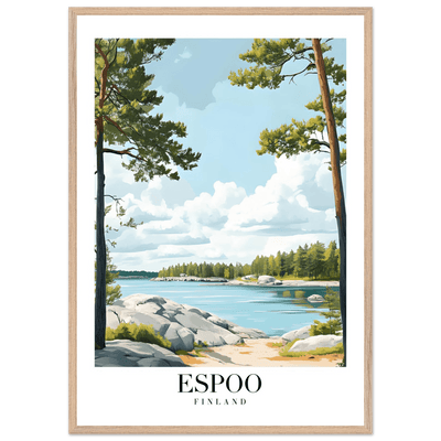 Espoo Finland Framed Poster – Serene Nordic Landscape Wall Art with Wooden Frame - Vibrantwalls
