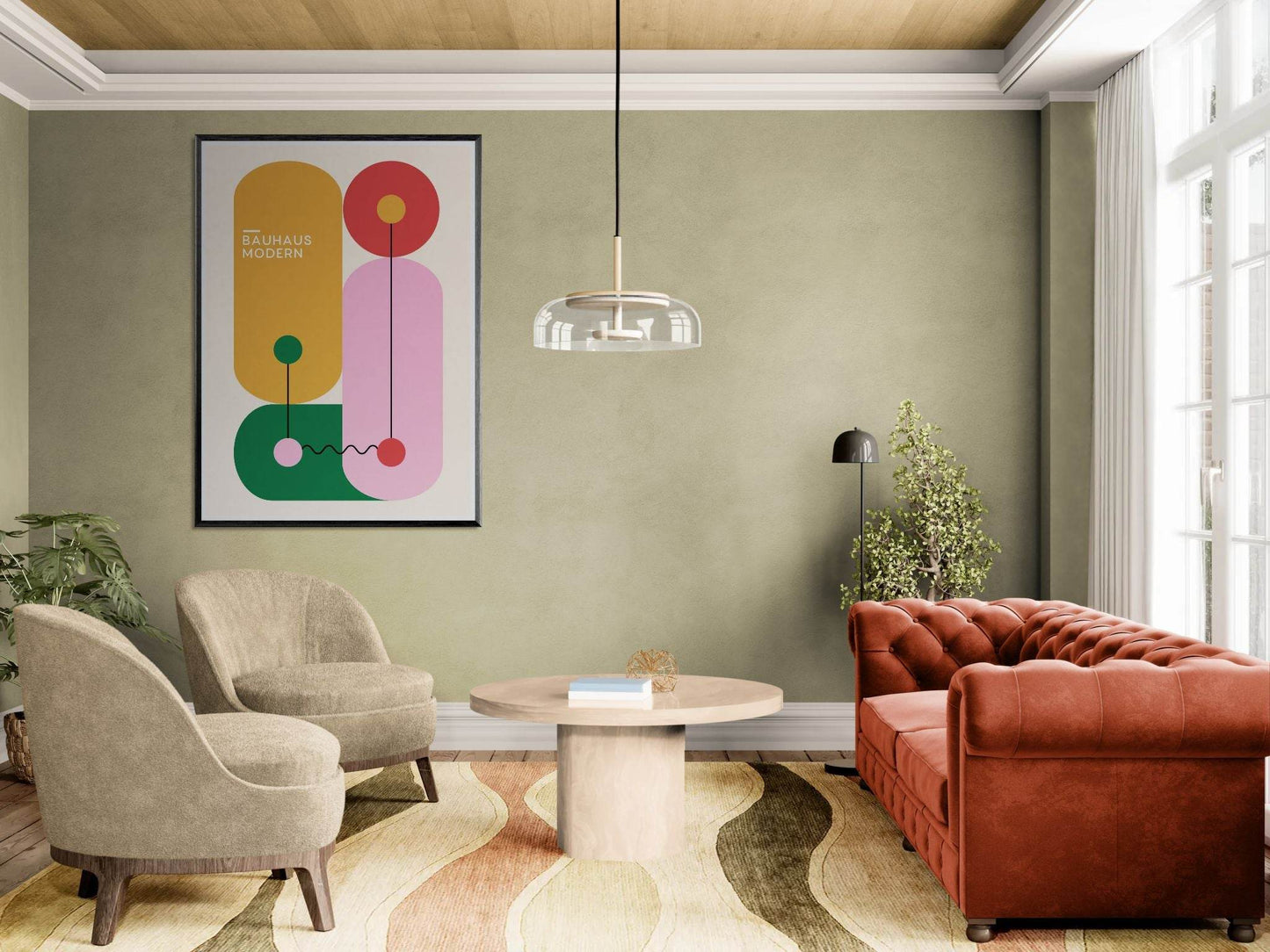 Bauhaus Colorful Geometric Movement Style Design Poster Wall Art - Vibrantwalls