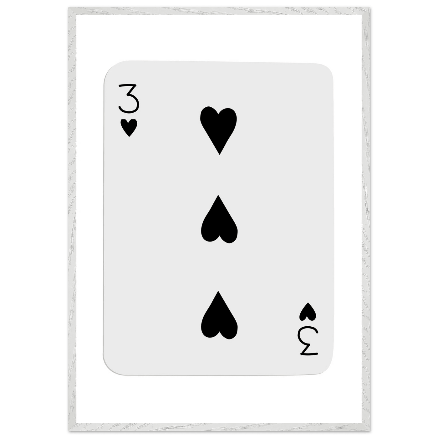 Poker Card Print - Three of Spades - Framed Wall Art, Eco-Friendly Wood Frame in Black, White, or Natural - Vibrantwalls