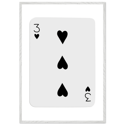 Poker Card Print - Three of Spades - Framed Wall Art, Eco-Friendly Wood Frame in Black, White, or Natural - Vibrantwalls