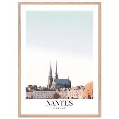 Nantes France Cathedral Framed Poster - Minimalist Travel Wall Art in Your Choice of Size & Frame - Vibrantwalls