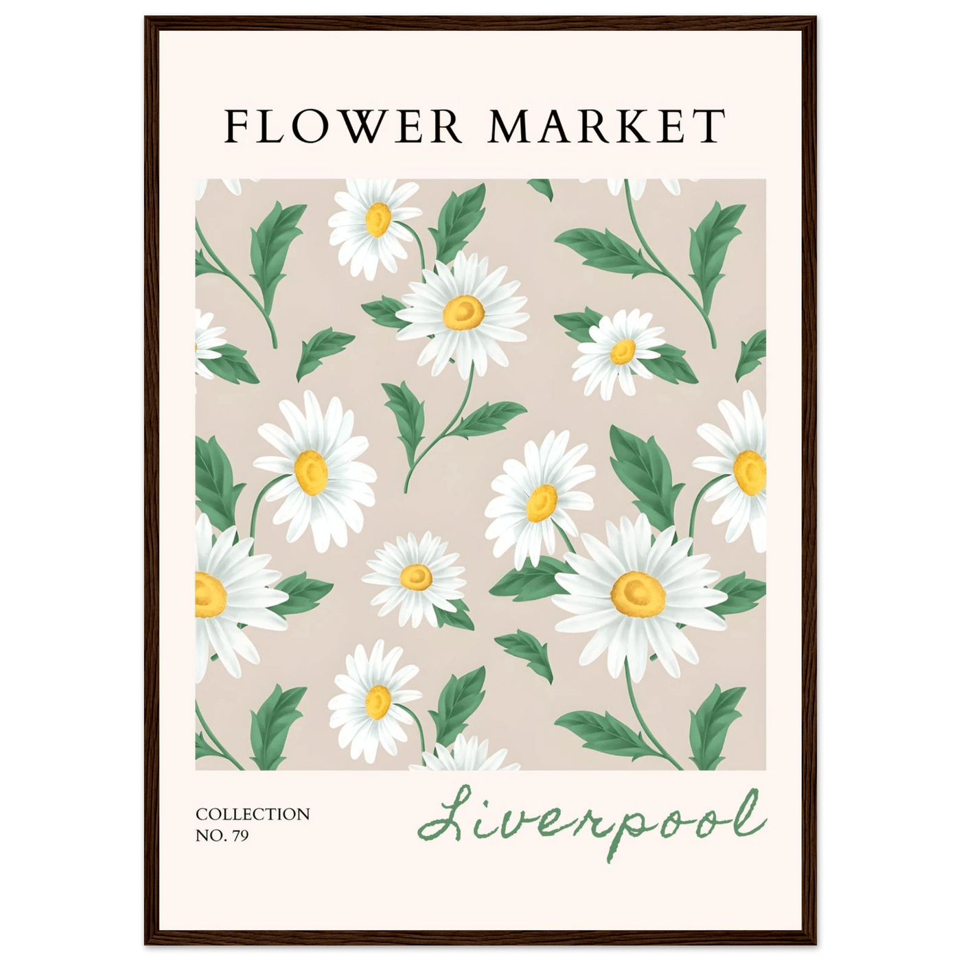 Charming Daisy Field Framed Poster – Botanical 'Flower Market' Art Print | Ready-to-Hang in Your Choice of Frame - Vibrantwalls