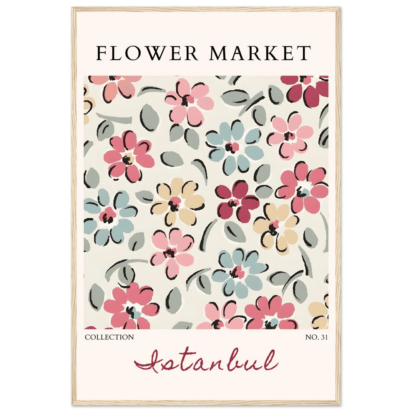 Flower Market Istanbul Art Print – Vibrant Floral Abstract Framed Poster | Ready-to-Hang Decor - Vibrantwalls