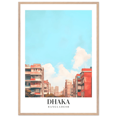 Dhaka Bangladesh Framed Poster – Pastel Cityscape Wall Art with Customizable Wooden Frame - Vibrantwalls
