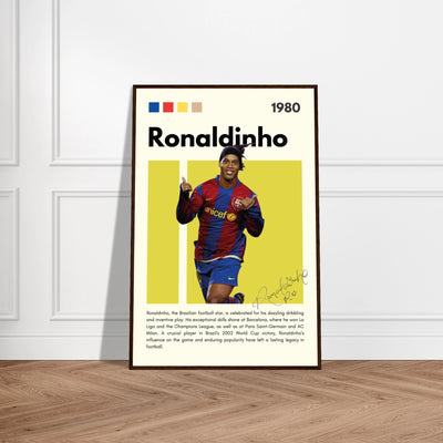 Ronaldinho Barcelona Football Legend Framed Brazil Poster Vibrantwalls