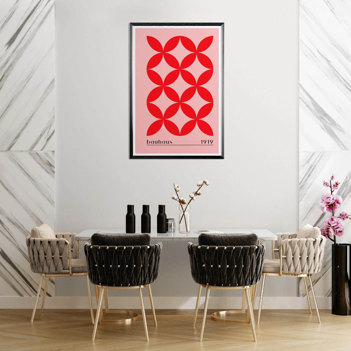 Bauhaus Minimalist Bold Red Geometric Design - Vibrantwalls