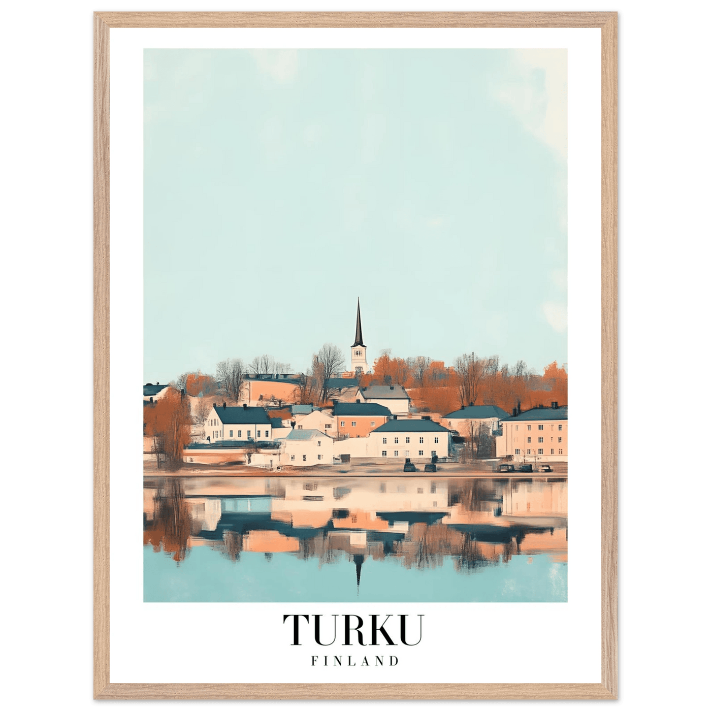 Turku Finland Framed Poster – Serene Nordic Travel Wall Art with Wooden Frame - Vibrantwalls