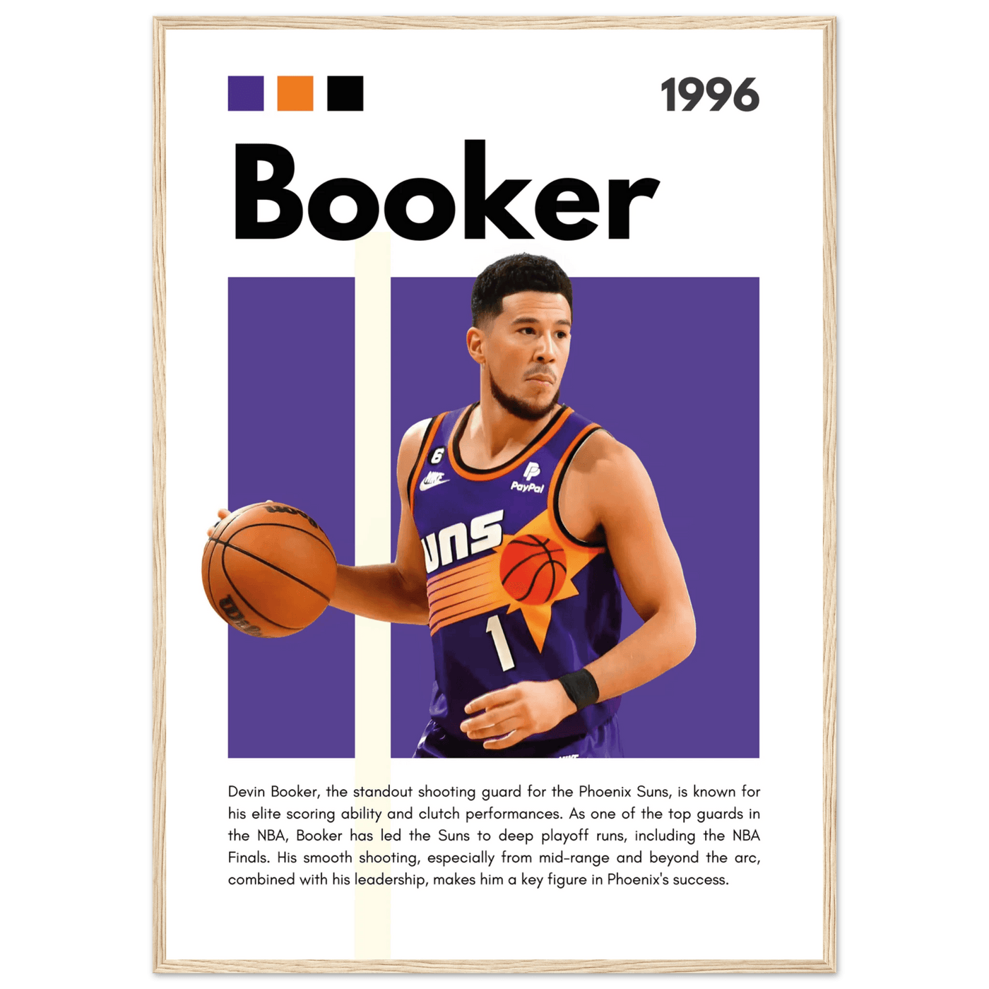 Devin Booker Phoenix Suns Modern Art Print - Vibrantwalls