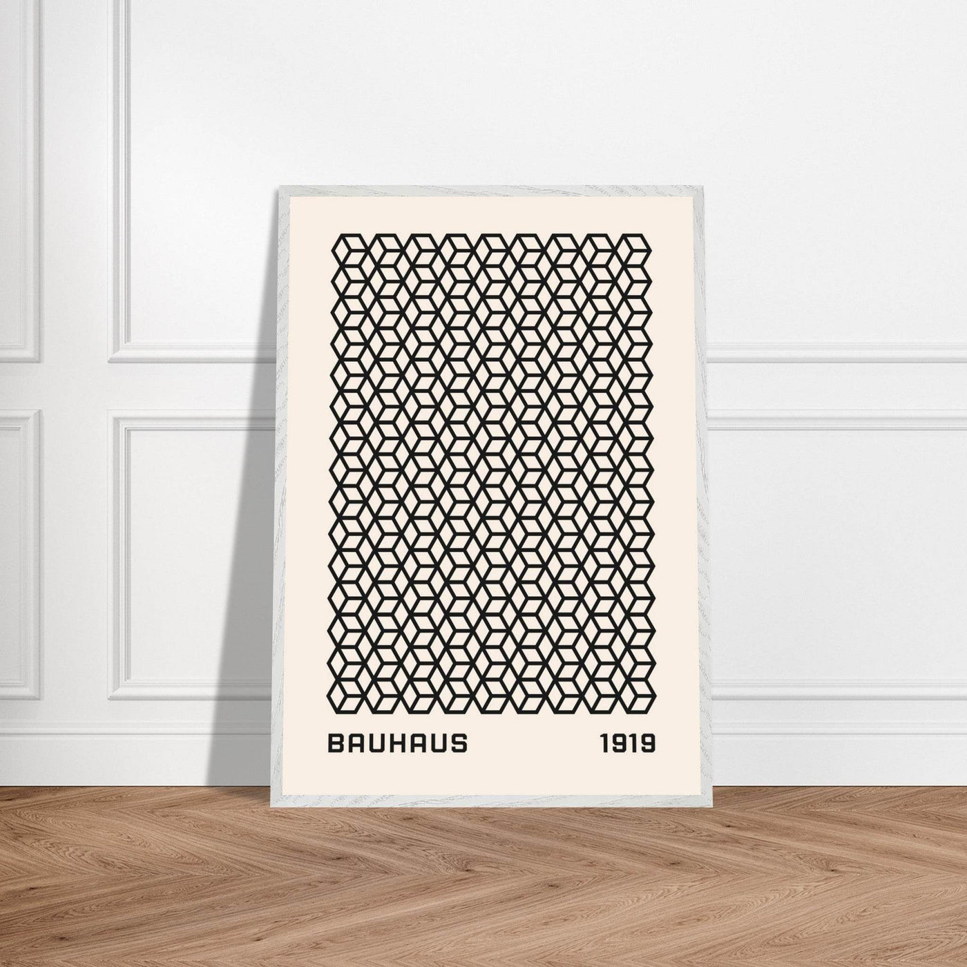 Bauhaus 1919 Geometric Cube Pattern Art Print – Modern Minimalist Framed Poster in Multiple Sizes - Vibrantwalls