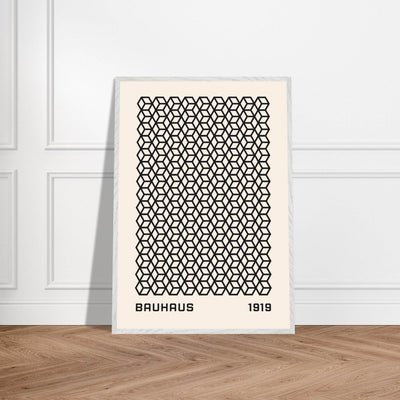 Bauhaus 1919 Geometric Cube Pattern Art Print – Modern Minimalist Framed Poster in Multiple Sizes - Vibrantwalls