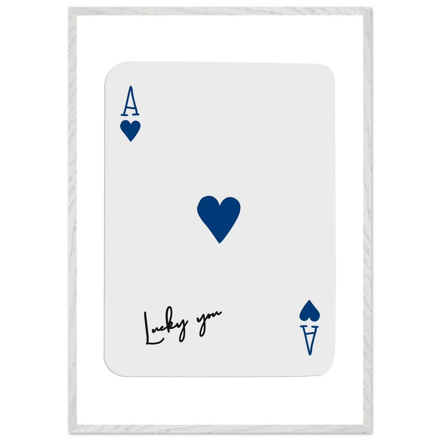 Lucky You Ace of Hearts - Framed Poker Card Art, Minimalist Eclectic Decor, Eco-Friendly Wood Frame - Vibrantwalls