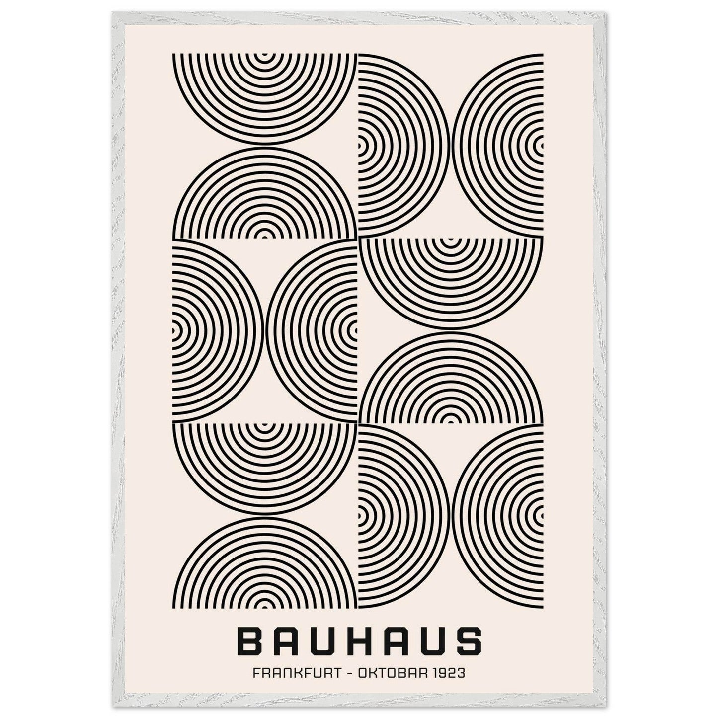 Bauhaus Black Beige Movement Style Design Poster Wall Art - Vibrantwalls