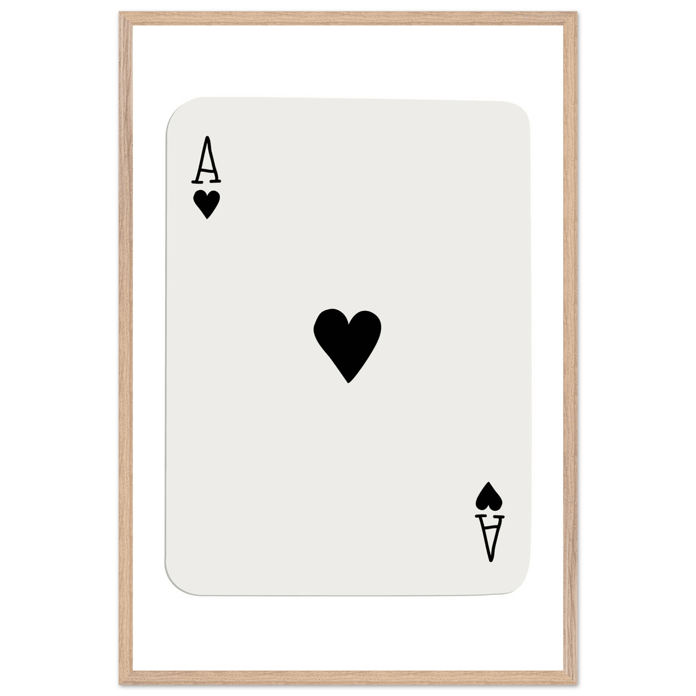 Ace of Hearts Poker Card Print - Elegant Framed Wall Art, Eco-Friendly Wood Frame & Multiple Sizes - Vibrantwalls