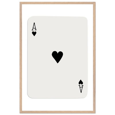 Ace of Hearts Poker Card Print - Elegant Framed Wall Art, Eco-Friendly Wood Frame & Multiple Sizes - Vibrantwalls