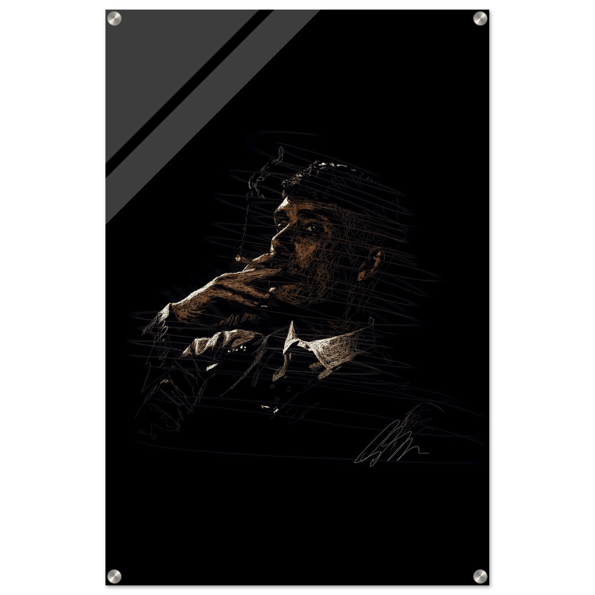 Thomas Shelby Acrylic Print - Distinctive Scribble Art for Enthusiasts - Vibrantwalls