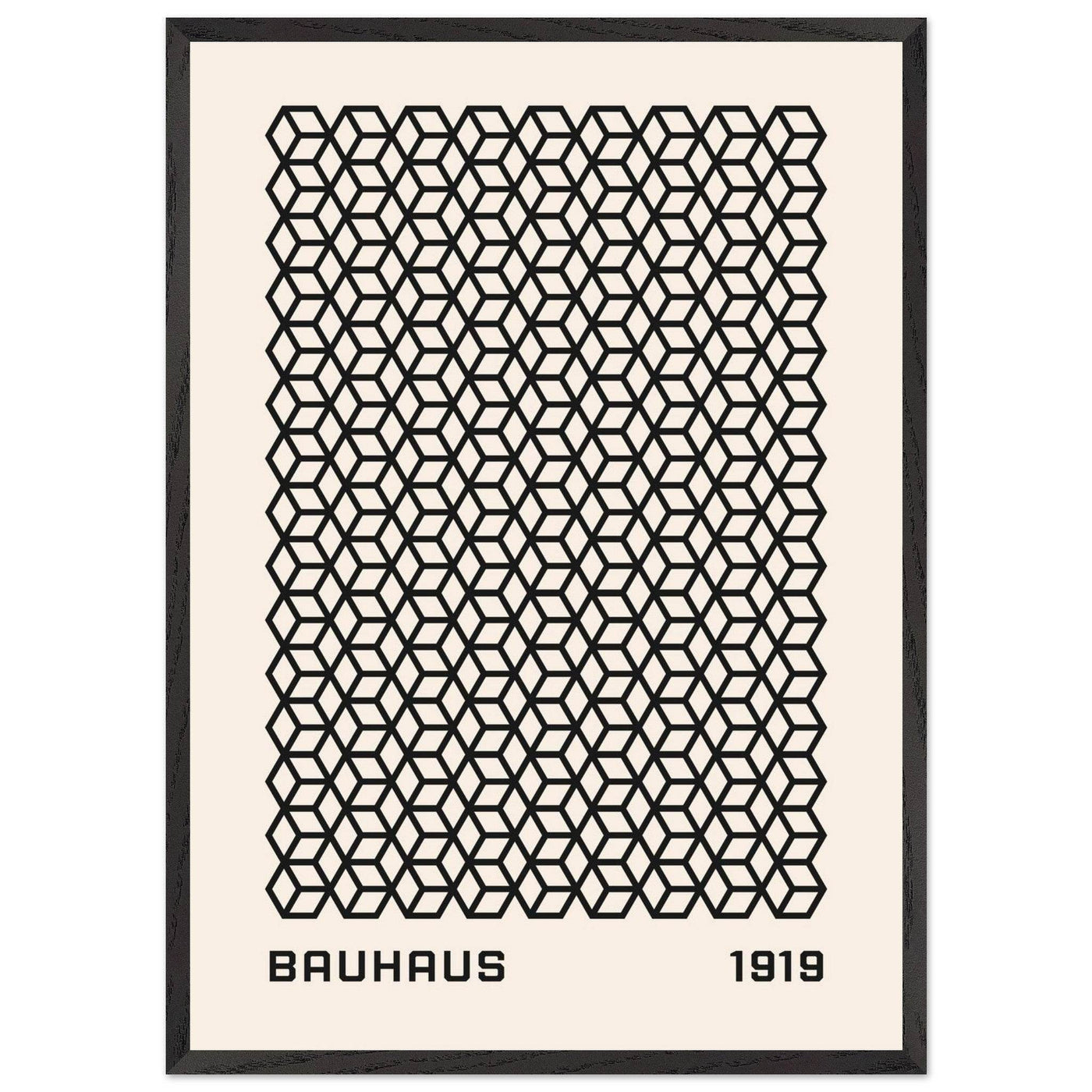 Bauhaus 1919 Geometric Cube Pattern Art Print – Modern Minimalist Framed Poster in Multiple Sizes - Vibrantwalls