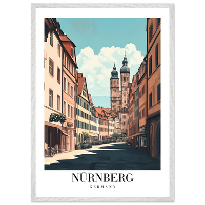 Nürnberg Germany Framed Poster – Vintage European Street Scene Wall Art with Wooden Frame - Vibrantwalls