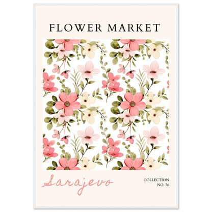 Watercolor Flower Market Blush Pink Cream Floral - Wall Art - Vibrantwalls
