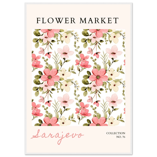 Watercolor Flower Market Blush Pink Cream Floral - Wall Art - Vibrantwalls