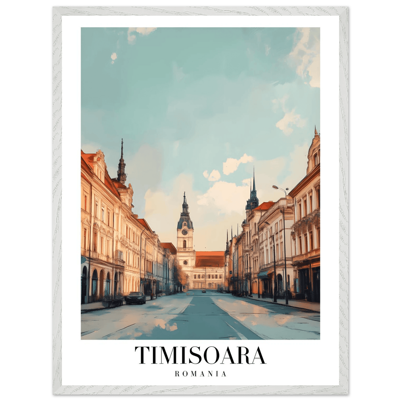 Timisoara Romania Framed Poster – Vintage Cityscape Wall Art with Wooden Frame - Vibrantwalls