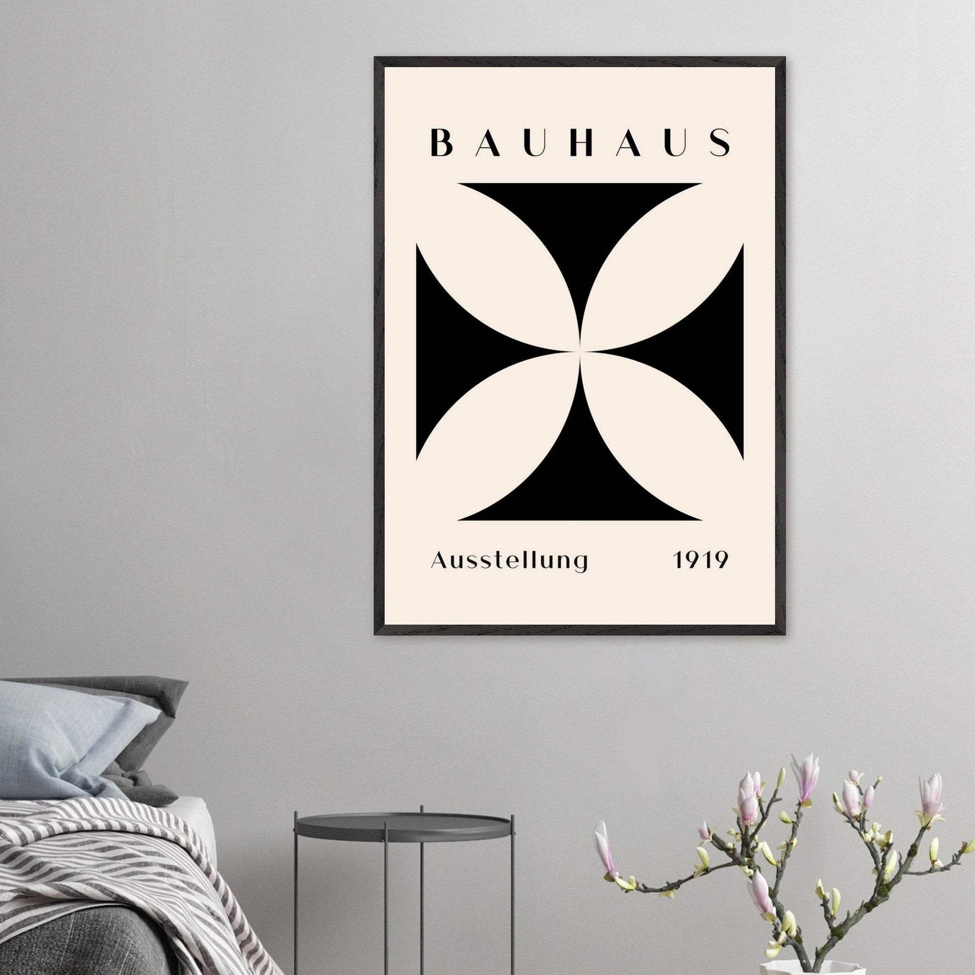 Bauhaus Black Beige Abstract Movement Style Design Wall Art - Vibrantwalls