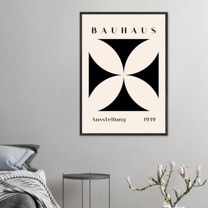 Bauhaus Black Beige Abstract Movement Style Design Wall Art - Vibrantwalls