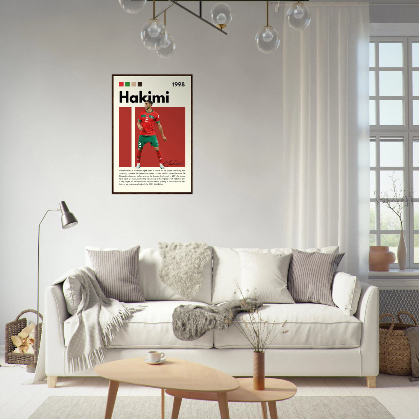 Achraf Hakimi Morocco Framed Football Legend Poster Vibrantwalls