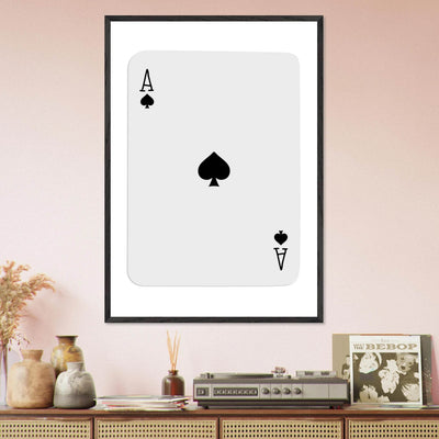 Ace of Spades Poker Card Print - Mounted Framed Poster Art, Eco-Friendly Wood Frame in Your Choice of Style - Vibrantwalls