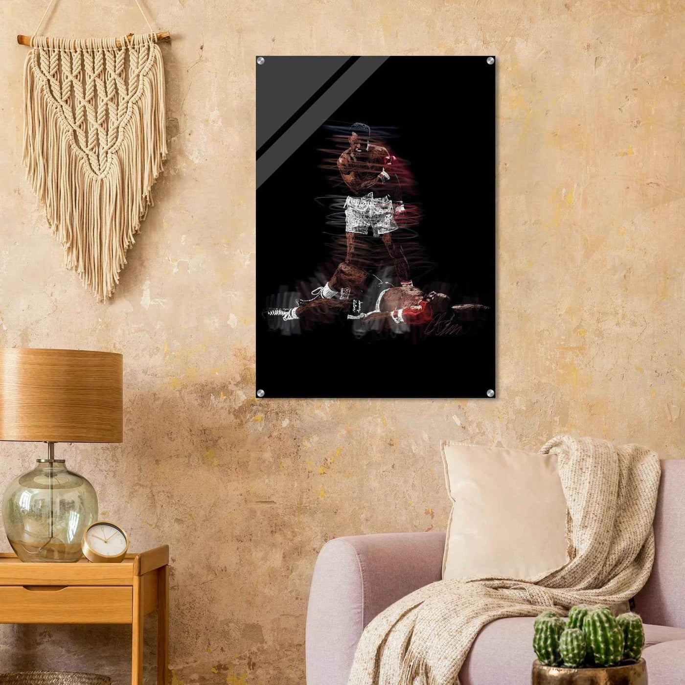 Muhammad Ali K.O. Acrylic Print – Dynamic, Iconic, Modern Sports Wall Art - Vibrantwalls