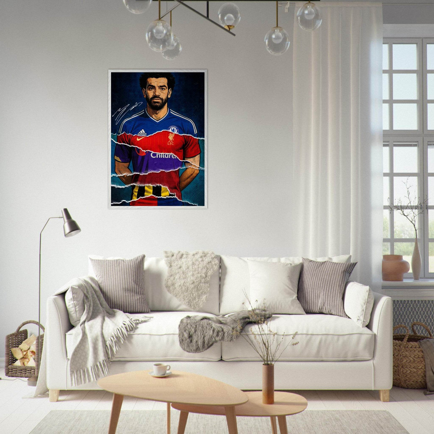 Mohamed Salah Pop Art Football Legend Mounted Framed Poster – Eco-Friendly, Ready to Hang - Vibrantwalls