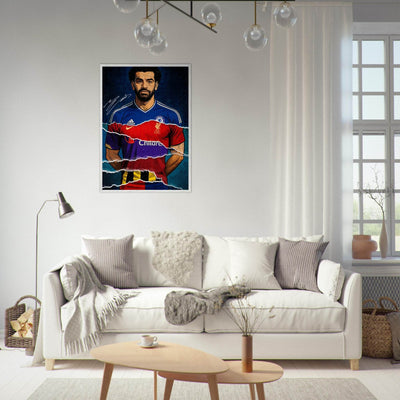 Mohamed Salah Pop Art Football Legend Mounted Framed Poster – Eco-Friendly, Ready to Hang - Vibrantwalls