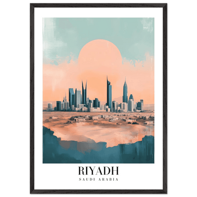 Riyadh Saudi Arabia Framed Poster – Modern Desert City Wall Art in Earthy Tones - Vibrantwalls