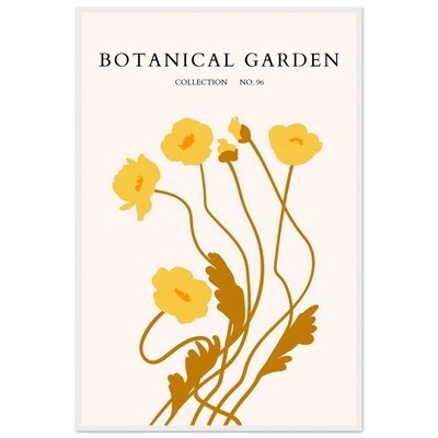 Botanical Garden Framed Art Print – Golden Poppies Abstract Wall Decor | Ready-to-Hang Nature Collection - Vibrantwalls