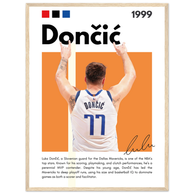 Luka Dončić El Matador Mavericks Framed Poster 45x60 cm 18x24″ Wood frame Vibrantwalls