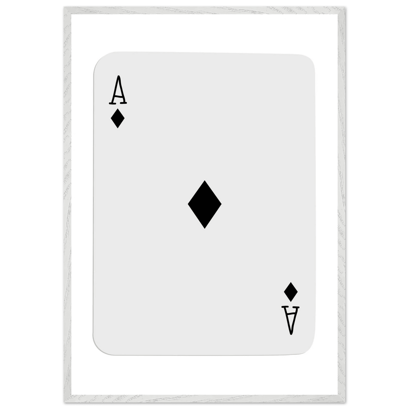 Minimalist Ace of Diamonds Poker Card Art Print - Framed Wall Decor with Eco-Friendly Wood Frame - Vibrantwalls