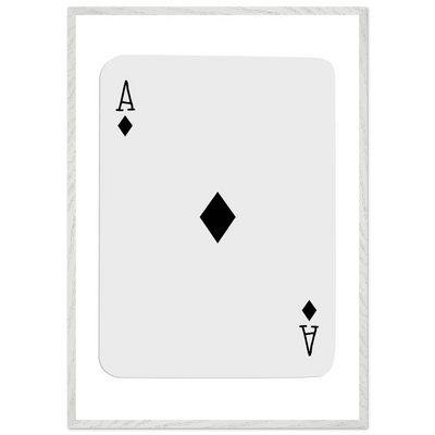 Minimalist Ace of Diamonds Poker Card Art Print - Framed Wall Decor with Eco-Friendly Wood Frame - Vibrantwalls