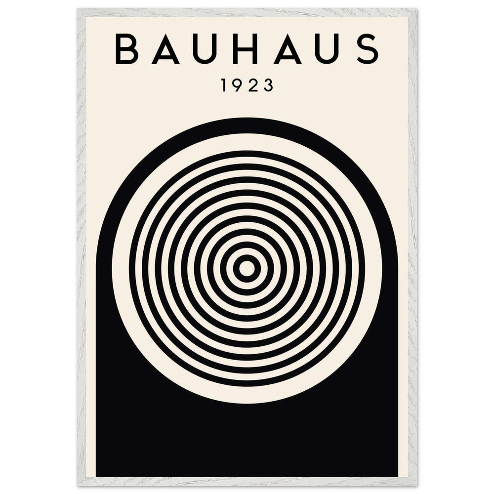 Bauhaus Black White Concentric Circle Wall Art - Vibrantwalls