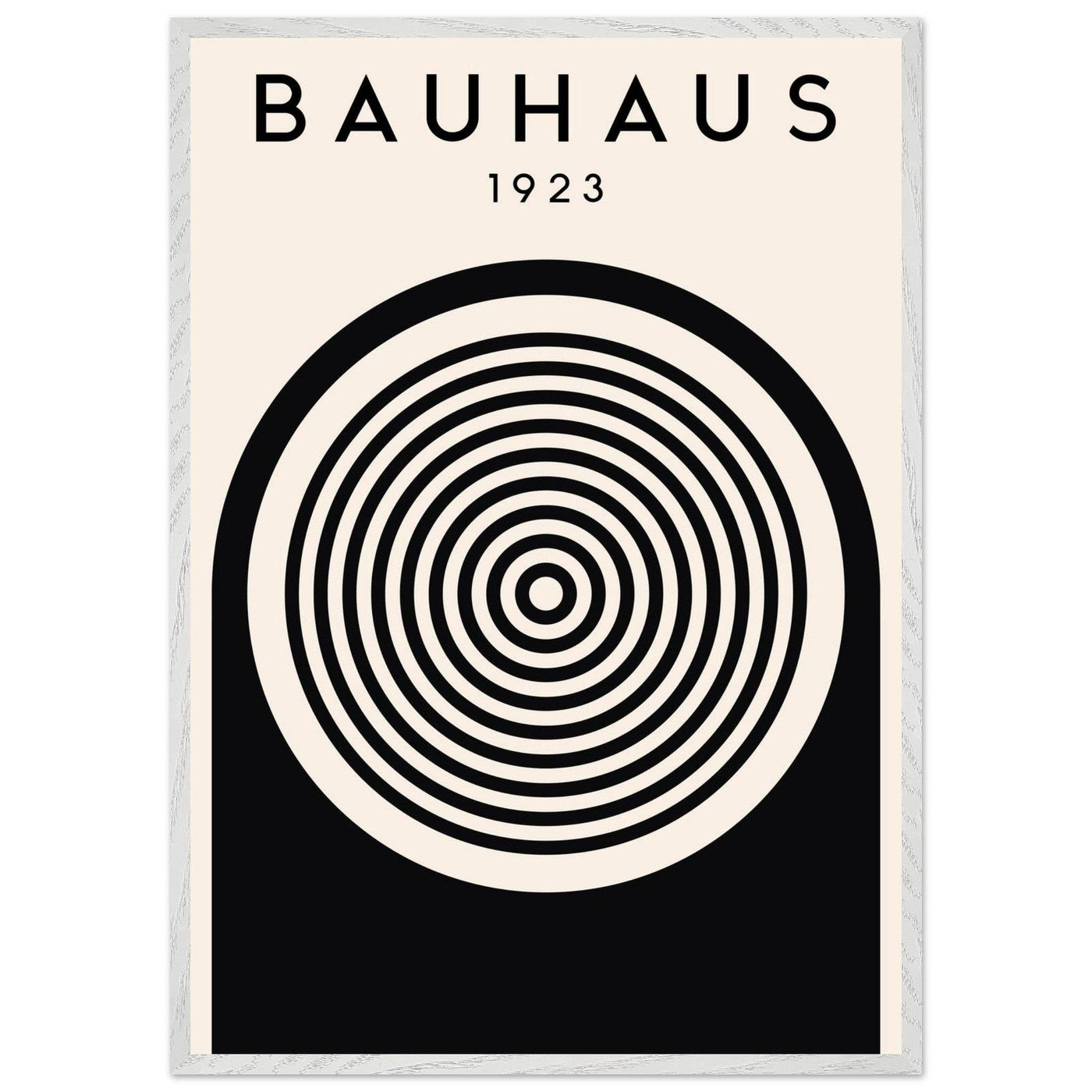 Bauhaus Black and White Art - Concentric Circle Design - Vibrantwalls