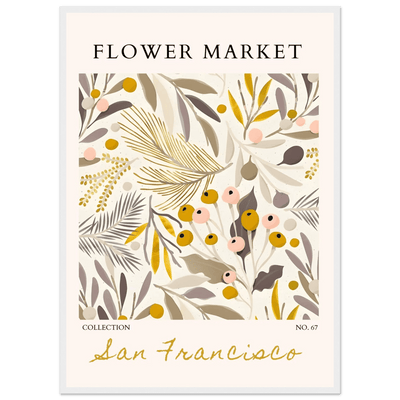 San Francisco Flower Market Collection Framed Poster – Botanical Golden Hues & Abstract Art Prints | Ready-to-Hang - Vibrantwalls