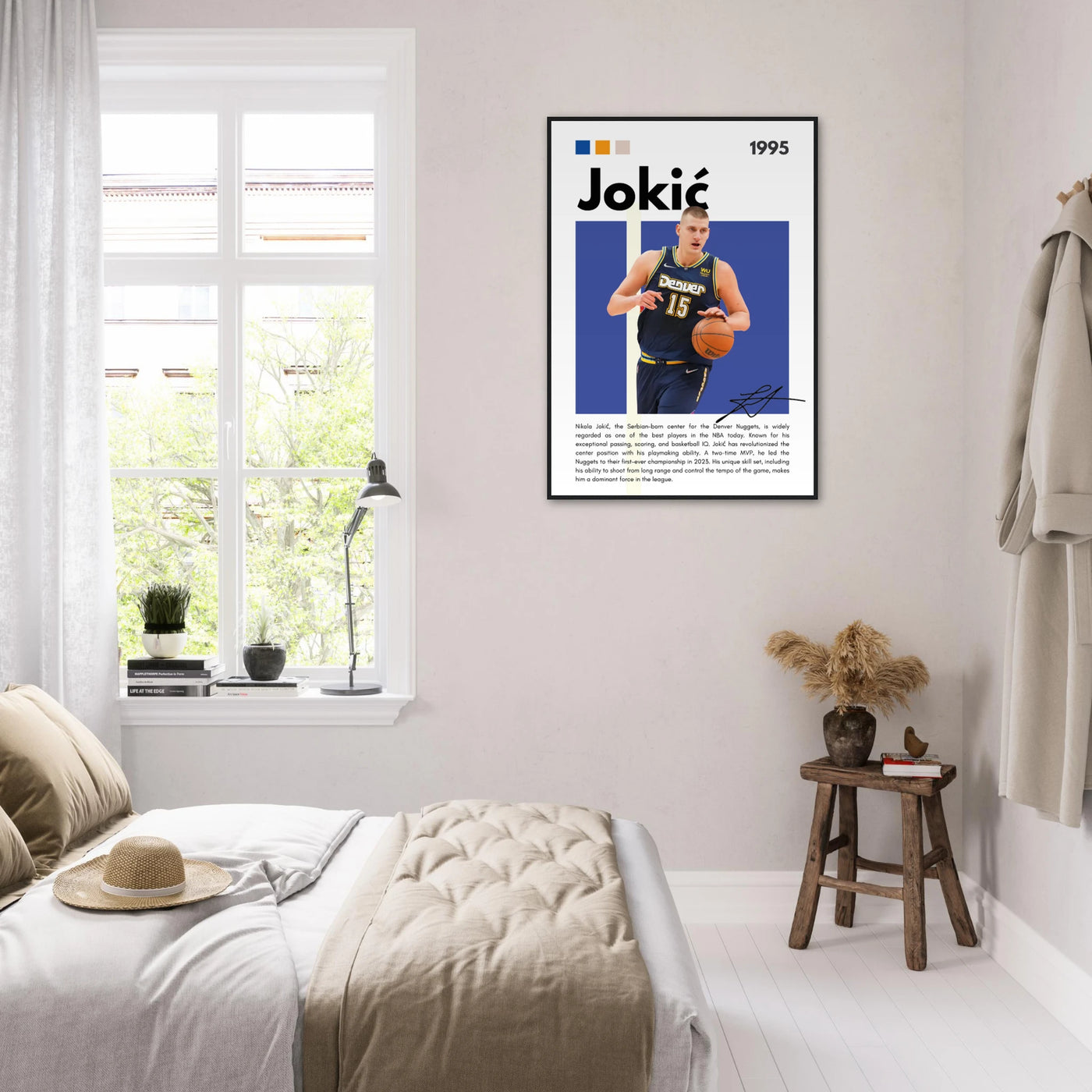 Nikola Jokic Joker Nuggets Minimalist Art Print Vibrantwalls
