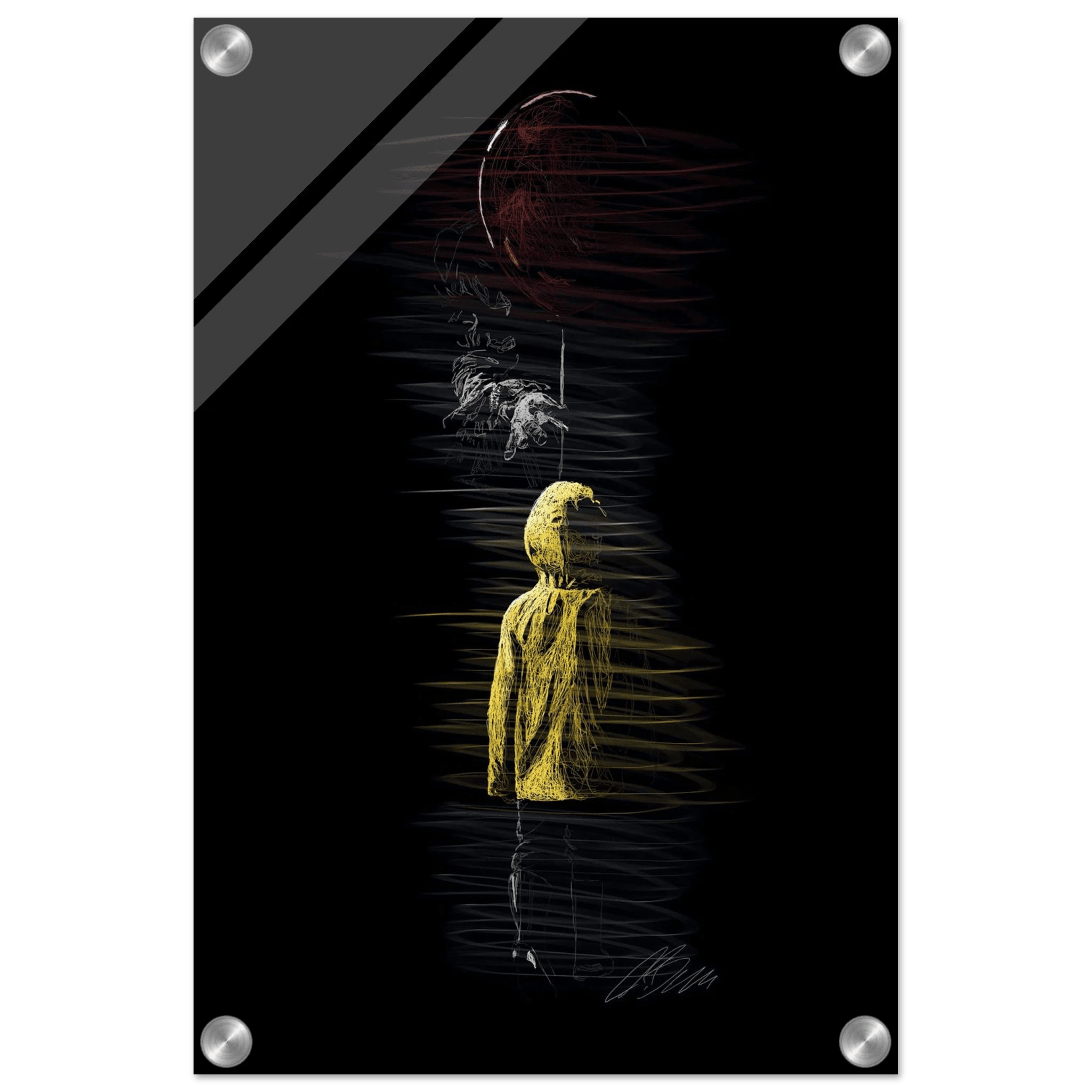 Abstract Figure Acrylic Print – Modern Black & Yellow Art, Vibrant & Durable Wall Decor - Vibrantwalls
