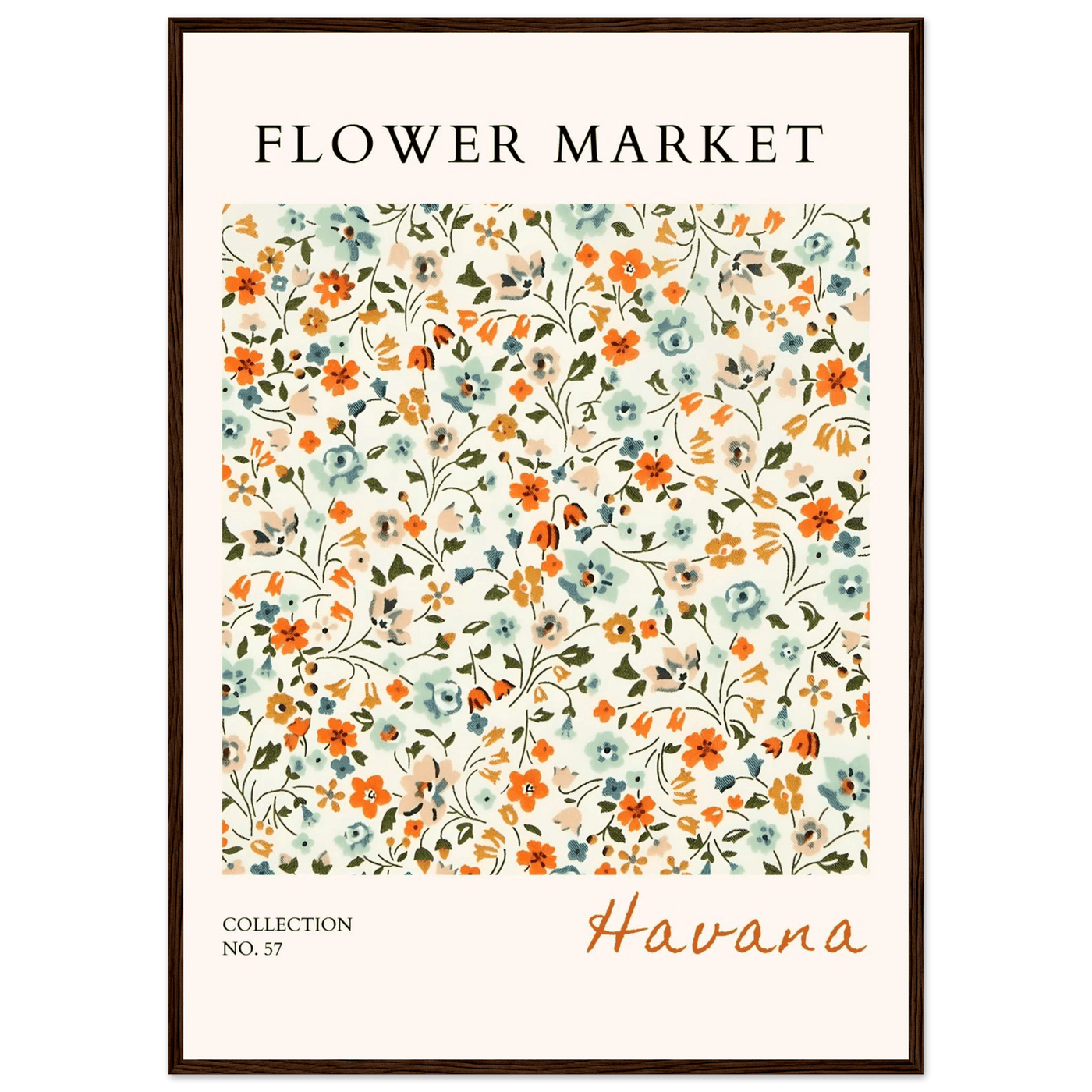 Flower Market 'Havana' Framed Poster – Vibrant Floral Art Print | Ready-to-Hang in Various Sizes & Frame Styles - Vibrantwalls