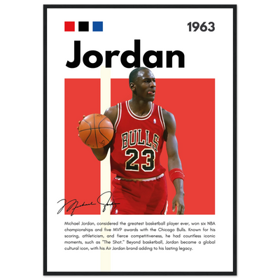 Michael Jordan Air Jordan Bulls Retro Print A1 (59.4 x 84.1 cm) Black frame Vibrantwalls