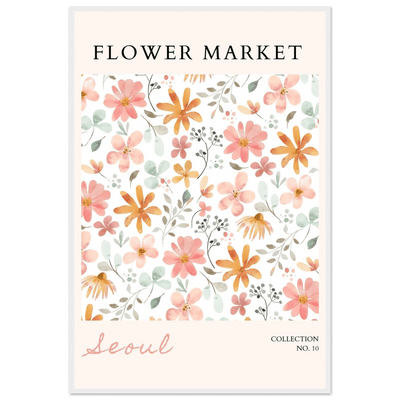 Seoul Flower Market Framed Poster – Delicate Watercolor Blooms & Botanical Art Print | Ready-to-Hang - Vibrantwalls