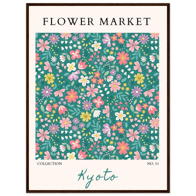 Kyoto Flower Market Framed Poster – Whimsical Floral Art Print for a Touch of Spring | Ready-to-Hang Decor - Vibrantwalls
