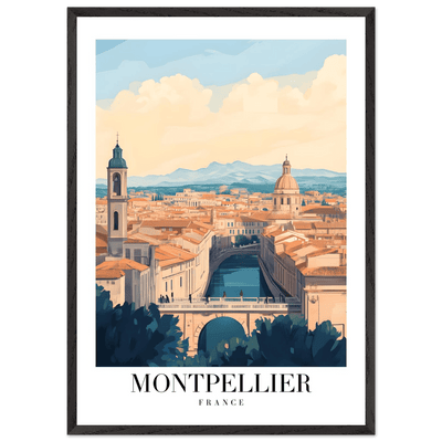 Montpellier France Framed Poster – Vintage Travel Wall Art with Wooden Frame - Vibrantwalls
