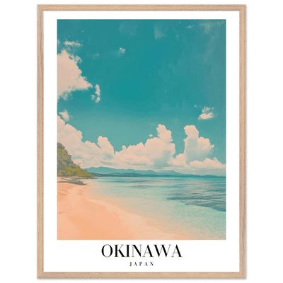 Okinawa Japan Framed Poster – Vintage Beach Travel Wall Art with Wooden Frame - Vibrantwalls