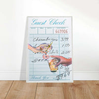 Retro Bar Guest Check Vintage Wall Art - Vibrantwalls