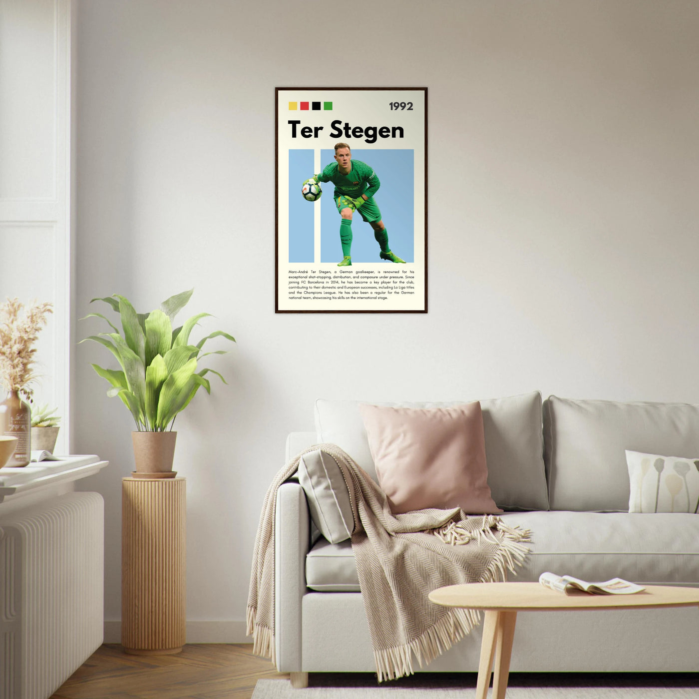 Marc-André Ter Stegen FC Barcelona Goalkeeper Framed Poster – Minimalist Football Art Print Vibrantwalls