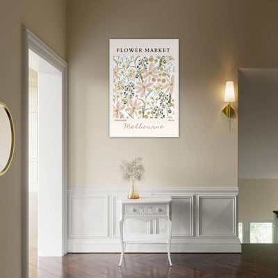 Flower Market Melbourne Framed Poster – Blush Floral & Sage Green Art Print | Ready-to-Hang Wall Decor - Vibrantwalls